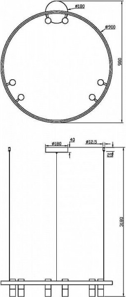 Подвесная люстра Maytoni Halo MOD102PL-L42BK в Южноуральске - yuzhnouralsk.mebel24.online | фото 4