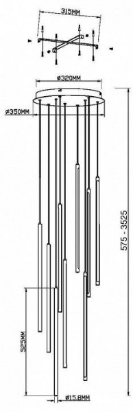 Подвесная люстра Maytoni Light stick MOD236PL-L54BS3K в Южноуральске - yuzhnouralsk.mebel24.online | фото 6