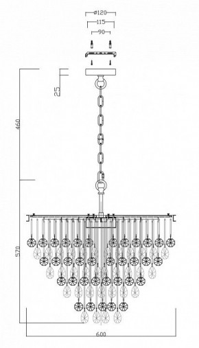 Подвесная люстра Maytoni Linn MOD091PL-07G в Южноуральске - yuzhnouralsk.mebel24.online | фото 5