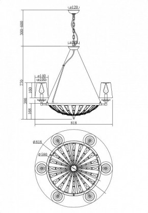 Подвесная люстра Maytoni Pantheon H021PL-06CH в Южноуральске - yuzhnouralsk.mebel24.online | фото 5