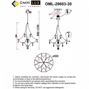 Подвесная люстра Omnilux Perelli OML-29603-30 в Южноуральске - yuzhnouralsk.mebel24.online | фото 10