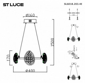 Подвесная люстра ST-Luce Enigma SL6018.203.48 в Южноуральске - yuzhnouralsk.mebel24.online | фото 4