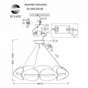 Подвесная люстра ST-Luce Etoile SL1304.203.56 в Южноуральске - yuzhnouralsk.mebel24.online | фото 6