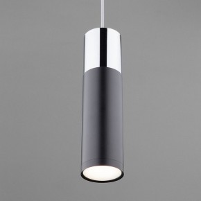 Подвесной светильник Eurosvet Double Topper 50135/1 LED хром/черный в Южноуральске - yuzhnouralsk.mebel24.online | фото 2
