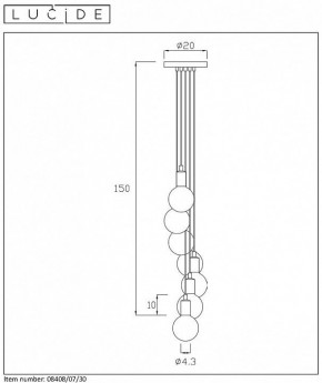 Подвесной светильник Lucide Fix Multiple 08408/07/30 в Южноуральске - yuzhnouralsk.mebel24.online | фото 4