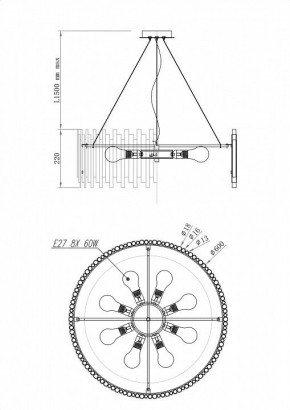 Подвесной светильник Maytoni Coliseo MOD135PL-08BS в Южноуральске - yuzhnouralsk.mebel24.online | фото 5