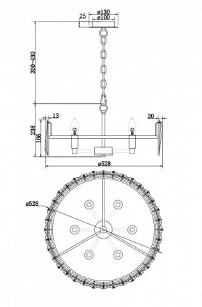 Подвесной светильник Maytoni Puntes MOD043PL-06G в Южноуральске - yuzhnouralsk.mebel24.online | фото 4