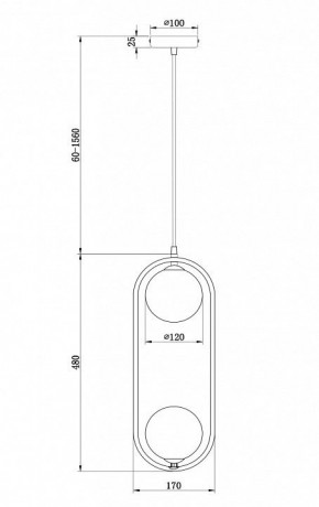 Подвесной светильник Maytoni Ring MOD013PL-02B в Южноуральске - yuzhnouralsk.mebel24.online | фото 4