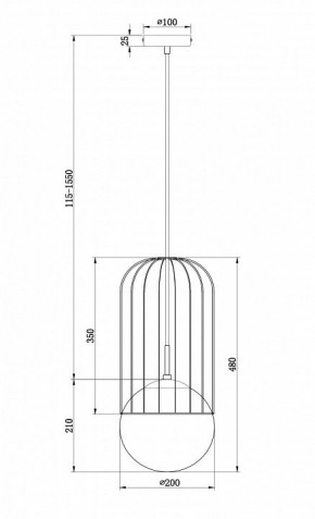 Подвесной светильник Maytoni Telford P363PL-01G в Южноуральске - yuzhnouralsk.mebel24.online | фото 4