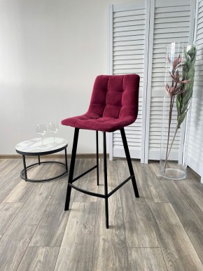 Полубарный стул CHILLI-QB SQUARE винный #16, велюр / черный каркас (H=66cm) М-City в Южноуральске - yuzhnouralsk.mebel24.online | фото 4