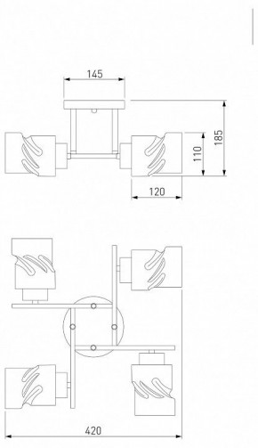 Потолочная люстра Eurosvet Hilari 30165/4 черный жемчуг в Южноуральске - yuzhnouralsk.mebel24.online | фото 4