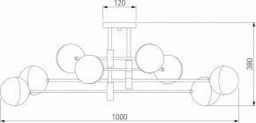 Потолочная люстра Eurosvet Nuvola 70129/8 латунь в Южноуральске - yuzhnouralsk.mebel24.online | фото 3