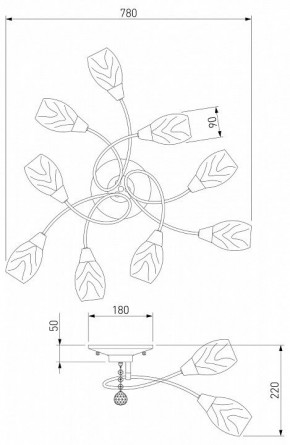 Потолочная люстра Eurosvet Virginia 2275/9 античная бронза в Южноуральске - yuzhnouralsk.mebel24.online | фото 3