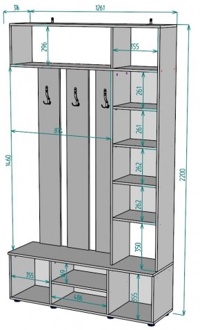 Прихожая с зеркалом V20_M в Южноуральске - yuzhnouralsk.mebel24.online | фото 2