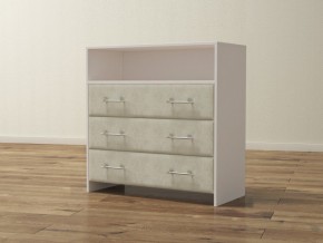 PROxSON Комод Varna (ЛДСП Белая+ткань Белый/Savana Milk (молочный)) 90x40 в Южноуральске - yuzhnouralsk.mebel24.online | фото 1