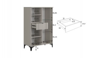 РИЧ Комод 2 со стеклом в Южноуральске - yuzhnouralsk.mebel24.online | фото 3