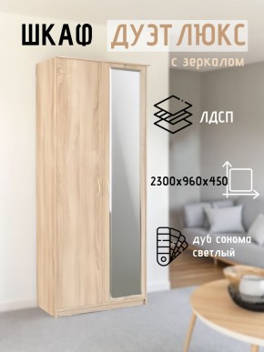 Шкаф 2-х створчатый Дуэт Люкс с зеркалом в Южноуральске - yuzhnouralsk.mebel24.online | фото 7