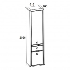 Шкаф 2D1S, MAGELLAN, цвет Сосна винтаж в Южноуральске - yuzhnouralsk.mebel24.online | фото 2