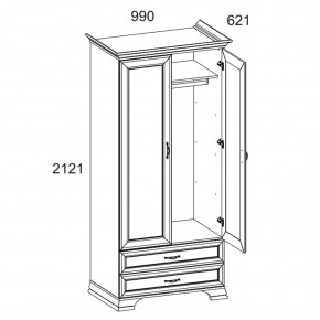 Шкаф 2DG2S, TIFFANY, цвет вудлайн кремовый в Южноуральске - yuzhnouralsk.mebel24.online | фото 3