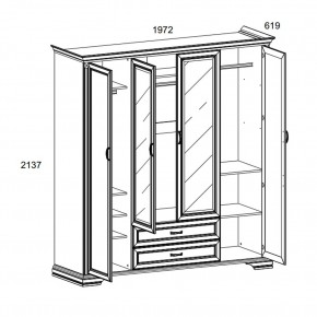 Шкаф 4D2S Z , MONAKO, цвет Сосна винтаж в Южноуральске - yuzhnouralsk.mebel24.online | фото 1