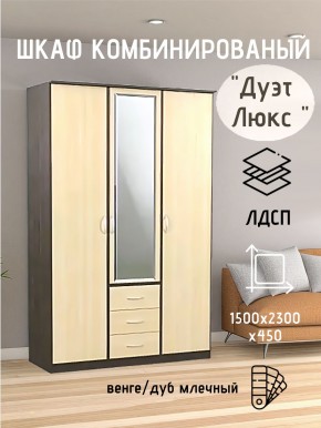 Шкаф комбинированный Дуэт Люкс с зеркалом в Южноуральске - yuzhnouralsk.mebel24.online | фото 3