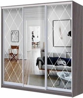 Шкаф-купе ХИТ 24-4-18-656 РОМБ БОЛЬШОЙ ЗЕРКАЛЬНЫЙ в Южноуральске - yuzhnouralsk.mebel24.online | фото