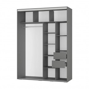 Шкаф-купе Крафт-6 1.6 м ШКК-06 (графит) в Южноуральске - yuzhnouralsk.mebel24.online | фото 2