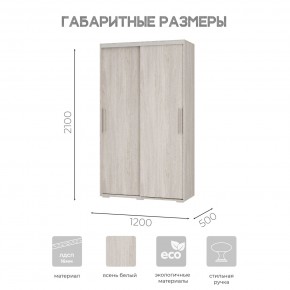 Шкаф-купе ШКК-11 (ясень белый) в Южноуральске - yuzhnouralsk.mebel24.online | фото 7