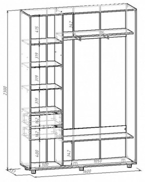 Шкаф-купе Удачный 1600x450x2300 в Южноуральске - yuzhnouralsk.mebel24.online | фото 3