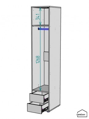 Шкаф Linnea MHR-1-3 2050х400х510 (ДВ-М 11.1.25) в Южноуральске - yuzhnouralsk.mebel24.online | фото 3