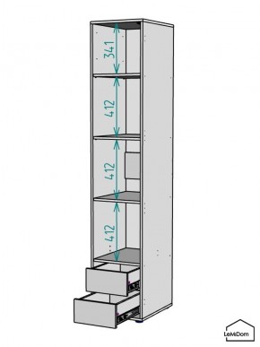 Шкаф Linnea MHR-1-4 2050х400х510 (Белый-М 11.1.1) в Южноуральске - yuzhnouralsk.mebel24.online | фото 4