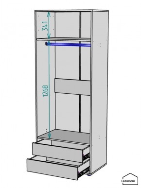Шкаф Linnea MHR-2-3 2050х800х510 (Белый-М 11.1.2) в Южноуральске - yuzhnouralsk.mebel24.online | фото 3