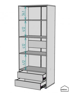 Шкаф Linnea MHR-2PO-4 2050х800х510 (Белый-М 11.1.2) в Южноуральске - yuzhnouralsk.mebel24.online | фото 3