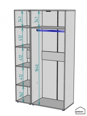 Шкаф Linnea MHR-3-1 2050х1200х510 (Белый-М 11.1.2) в Южноуральске - yuzhnouralsk.mebel24.online | фото 3