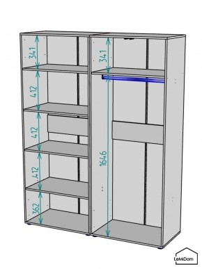 Шкаф Linnea MHR-4-1 2050х1600х510 (Белый-М 11.1.2) в Южноуральске - yuzhnouralsk.mebel24.online | фото 3