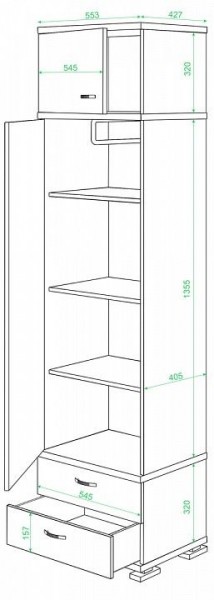 Шкаф платяной КС-10 в Южноуральске - yuzhnouralsk.mebel24.online | фото 2