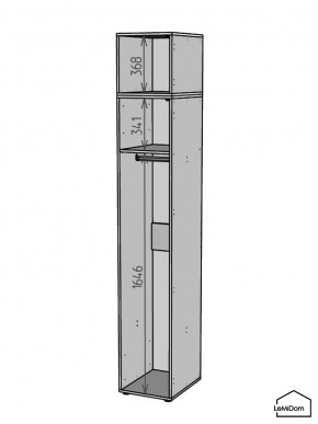 Шкаф с антресолью Linnea MHR-1A-1 2450х400х510 (Графит-М 11.1.25) в Южноуральске - yuzhnouralsk.mebel24.online | фото 3