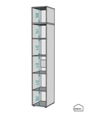 Шкаф с антресолью Linnea MHR-1A-2 2450х400х510 (Графит-М 11.1.25) в Южноуральске - yuzhnouralsk.mebel24.online | фото 3