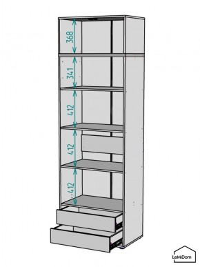 Шкаф с антресолью Linnea MHR-2A-4 2450х800х510 (Графит-М 11.1.25) в Южноуральске - yuzhnouralsk.mebel24.online | фото 3