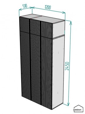Шкаф с антресолью Linnea MHR-3POA-1 2450х1200х510 (Белый-М 11.1.1) в Южноуральске - yuzhnouralsk.mebel24.online | фото 2