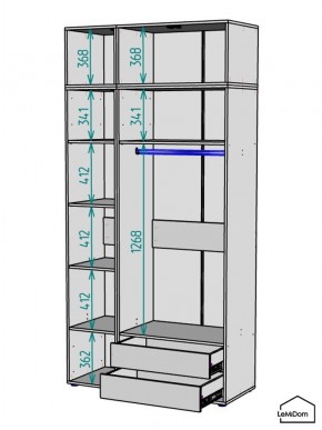 Шкаф с антресолью Linnea MHR-3POA-2 2450х1200х510 (Белый-М 11.1.1) в Южноуральске - yuzhnouralsk.mebel24.online | фото 3