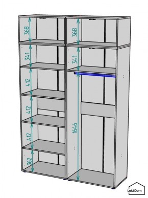 Шкаф с антресолью Linnea MHR-4A-1 2450х1600х510 (ДВ-М 11.1.25) в Южноуральске - yuzhnouralsk.mebel24.online | фото 3