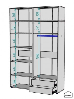 Шкаф с антресолью Linnea MHR-4A-2 2450х1600х510 (Белый-М 11.1.2) в Южноуральске - yuzhnouralsk.mebel24.online | фото 2