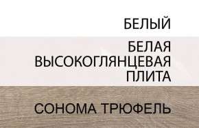 Шкаф с витриной 3D/TYP 01P, LINATE ,цвет белый/сонома трюфель в Южноуральске - yuzhnouralsk.mebel24.online | фото 3