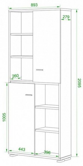 Шкаф-витрина Домино ПУ-30-2-ФС в Южноуральске - yuzhnouralsk.mebel24.online | фото 2