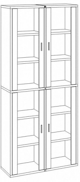 Шкаф-витрина Домино СУ(ш2в2)+4ФС в Южноуральске - yuzhnouralsk.mebel24.online | фото 2