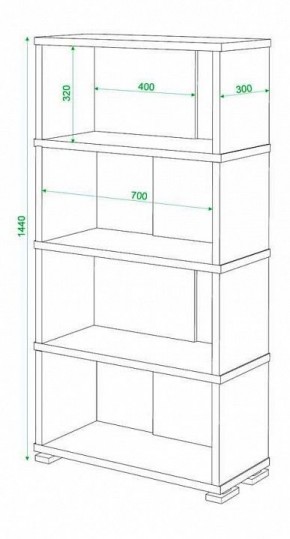 Стеллаж книжный Домино СБ-10_4 в Южноуральске - yuzhnouralsk.mebel24.online | фото 3