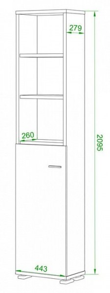 Стеллаж комбинированный Домино нельсон ПУ-20-2 в Южноуральске - yuzhnouralsk.mebel24.online | фото