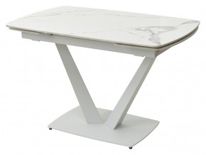 Стол ALATRI 120 GLOSS STATUARIO WHITE SOLID CERAMIC / WHITE, ®DISAUR в Южноуральске - yuzhnouralsk.mebel24.online | фото 1