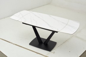 Стол ALATRI 120 MATT WHITE MARBLE SOLID CERAMIC / BLACK, ®DISAUR в Южноуральске - yuzhnouralsk.mebel24.online | фото 1